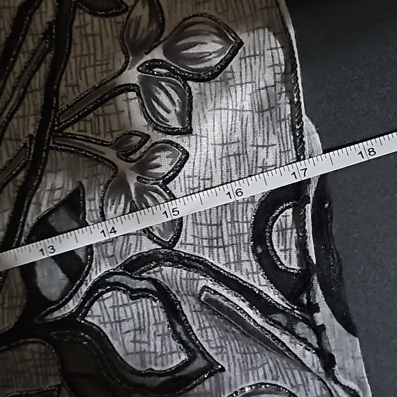 Cruise Wear OS Gray Black Fringe Draping Cover w Metallic Thread and Cutouts - Picture 9 of 11